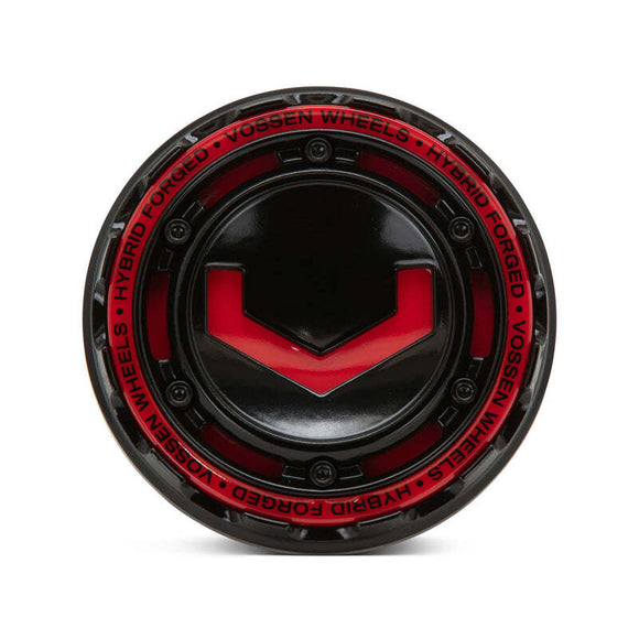 Vossen Billet Modular Cap - Small - Gloss Black w/ Red Insert