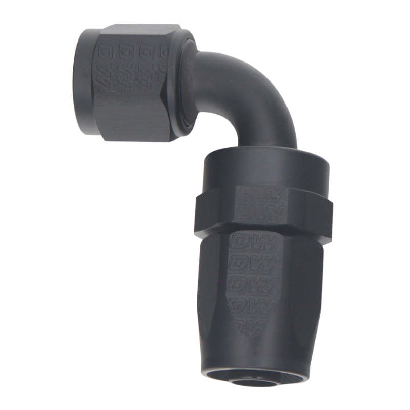 DeatschWerks 6AN Female Swivel 90-Degree Hose End CPE - Anodized Matte Black - 0