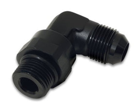 Vibrant -10AN Male Flare to Male -8 ORB Swivel 90 Degree Adapter - Anodized Black - 0