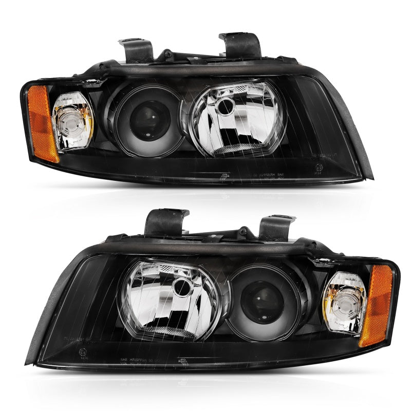 ANZO 2002-2005 Audi A4 Projector Headlight Black G2 (Halogen Type) - 0