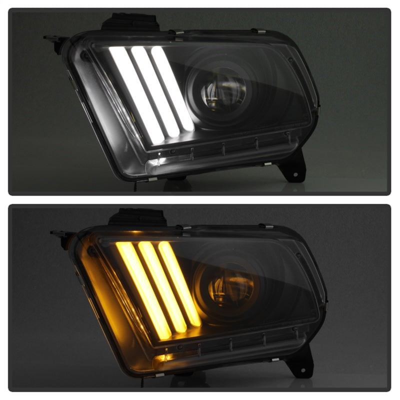 Spyder 13-14 Ford Mustang (HID Only) Projector Headlights w/Turn Signals - Blk PRO-YD-FM13HID-BK - 0