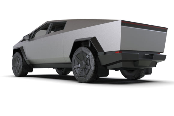 Rally Armor 24-25 Tesla Cybertruck Black UR Mud Flap Metallic Black Logo