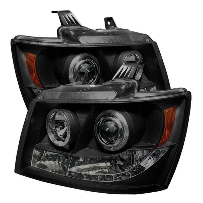 Spyder Chevy Suburban 1500 07-14 Projector Headlights LED Halo LED Blk Smke PRO-YD-CSUB07-HL-BSM - 0