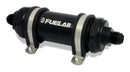 Fuelab 828 In-Line Fuel Filter Long -10AN In/Out 10 Micron Fabric - Black-1