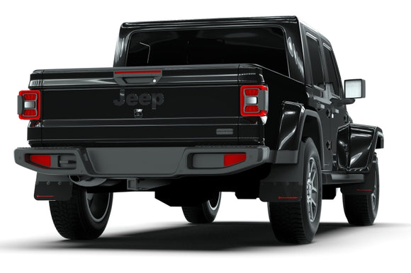 Rally Armor 19-25 Jeep Gladiator JT (Incl. Overland/Sport/Sport S) Black Mud Flap w/Red Logo