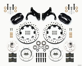 Wilwood Forged Dynalite Front Kit 12.19in Drilled 65-68 Chevy Impala -Drum Spindle