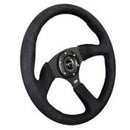NRG Reinforced Steering Wheel (350mm / 2.5in. Deep)Blk Alcantara Comfort Grip w/4mm Matte Blk Spokes-2