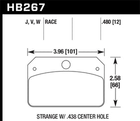 Hawk DR-97 Brake Pads for Strange w/ 0.438in Center Hole - 0
