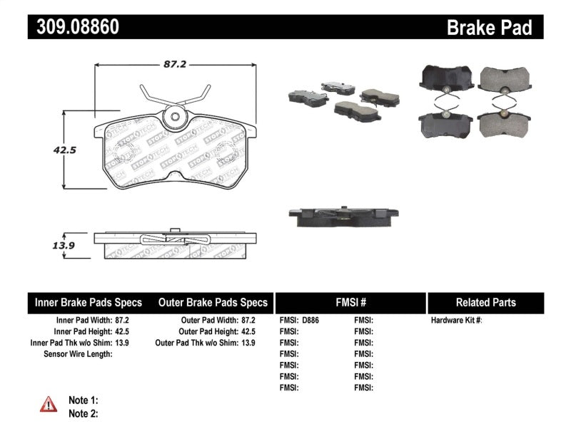 StopTech Performance Brake Pads - 0