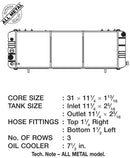 CSF 88-90 Jeep Cherokee 4.0L Heavy Duty 3 Row All Metal Radiator-3