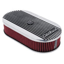 Edelbrock Air Cleaner Elite II Oval Single 4-Bbl Carb 2 5In Red Element Polished-5