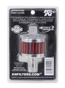 K&N Steel Base Chrome Top Crankcase Vent Filter 1/2in. Vent / 2in. OD / 1-1/2in. Height-7