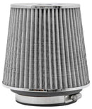 K&N Universal Filter Chrome Round Tapered White - 4in Flange ID x 1.125in Flange Length x 5.5in H-6