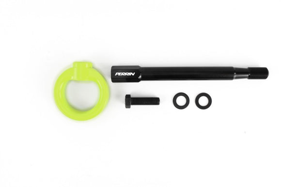PERRIN 08-14 Subaru WRX & STI / 08-11 Impreza / 05-09 Legacy Tow Hook Kit (Front) - Neon Yellow