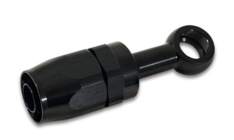 Vibrant -8AN Banjo Hose End Fitting for use with M14 or 9/16in Banjo Bolt - Aluminum Black - 0