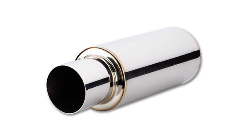 Vibrant TPV Round Muffler (23in Long) with 4in Round Tip Straight Cut - 4in inlet I.D. - 0