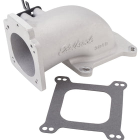 Edelbrock Low Profile Intake Elbow 90mm Throttle Body to Square-Bore Flange As-Cast Finish - 0