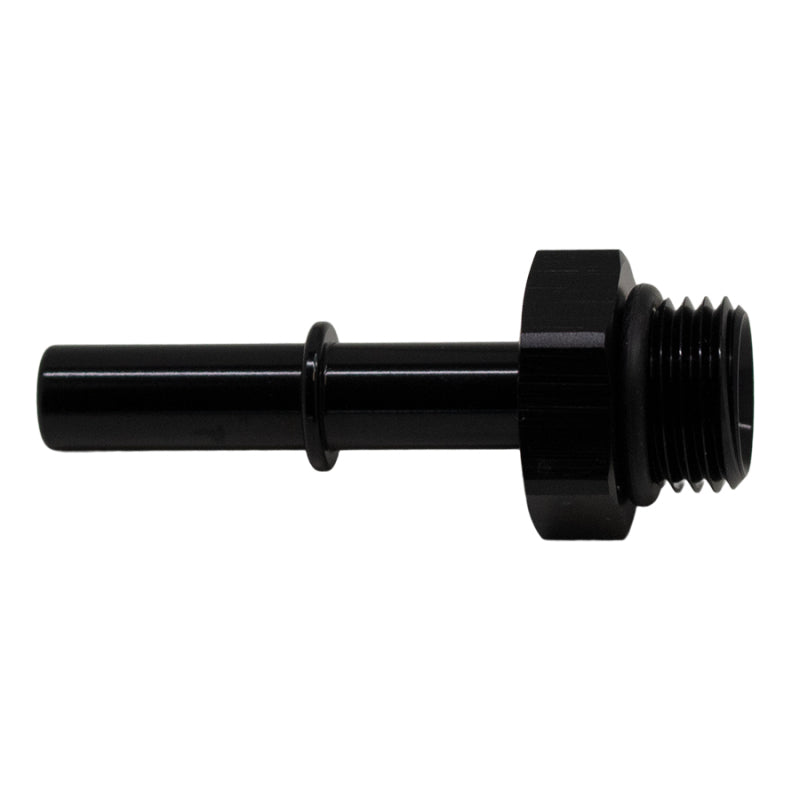 DeatschWerks 6AN ORB Male to 5/16in Male EFI Quick Connect Adapter - Anodized Matte Black - 0
