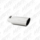 MBRP Universal Tip 4in OD 2.5in Inlet 12in Length Angled Cut Rolled End Clampless No-Weld T304-2