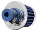 K&N 2in Base OD x .375in Flange ID x 1.75in H Rubber Base Crankcase Vent Filter - Blue-3