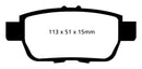 EBC 09-14 Acura TL 3.5 Yellowstuff Rear Brake Pads-2