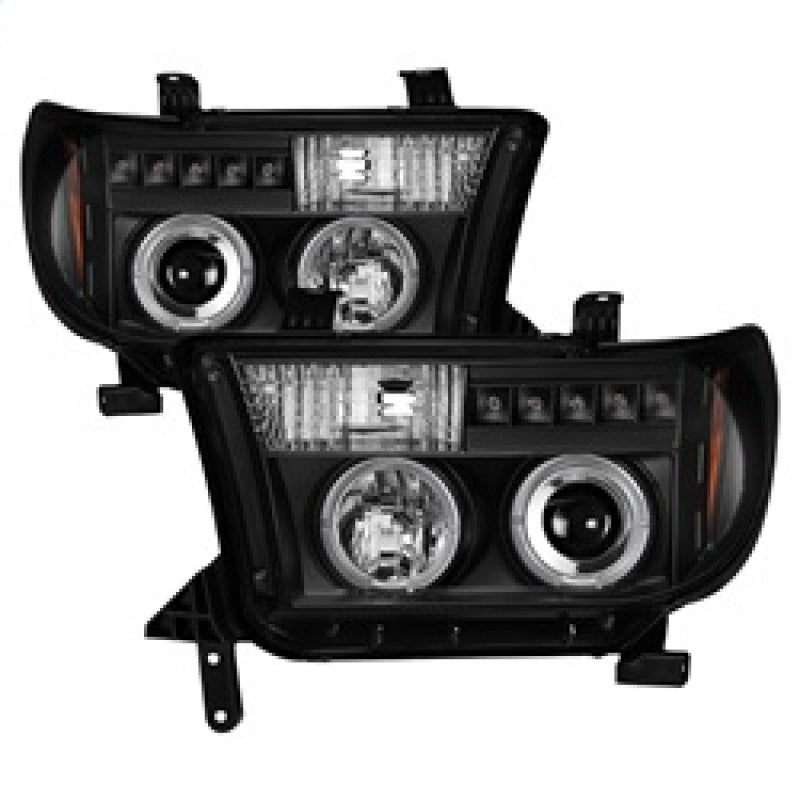 Spyder Toyota Tundra 07-133 Projector Headlights LED Halo LED Blk PRO-YD-TTU07-HL-BK - 0