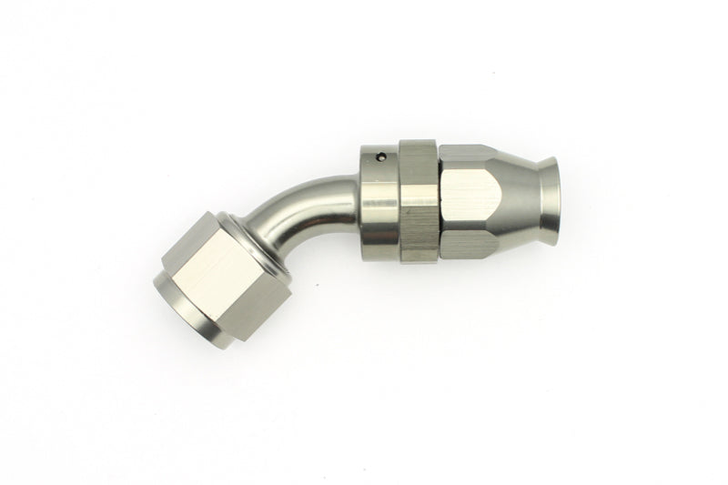 DeatschWerks 8AN Female Swivel 45-Degree Hose End PTFE (Incl. 1 Olive Insert) - 0