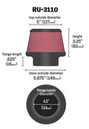 K&N Universal Rubber Filter Round Tapered 4.5in Flange ID x 5.875 Base OD x 5in Top OD x 3.25in H-6