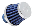 K&N 2in Base OD x .375in Flange ID x 1.75in H Rubber Base Crankcase Vent Filter - Blue-4