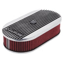 Edelbrock Air Cleaner Elite II Oval Single 4-Bbl Carb 2 5In Red Element Polished-7