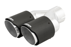 MBRP 3in ID / Dual 4in OD Out Staggered L 9.87in / R 9.37in Dual Wall Carbon Fiber Univ Exhaust Tip - 0