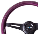 NRG Classic Wood Grain Steering Wheel (350mm) Purple Pearl/Flake Paint w/Black 3-Spoke Center-2
