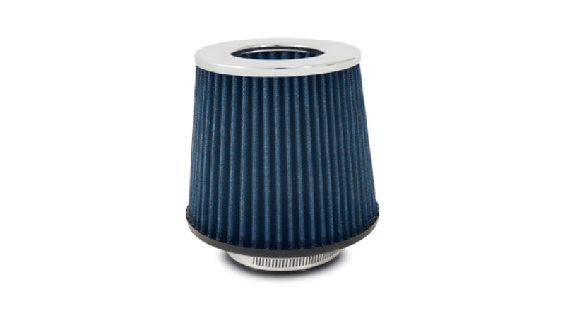 Vibrant Open Funnel Perf Air Filter (5in Cone O.D. x 5in Tall x 2.5in inlet I.D.) Chrome Filter Cap - 0