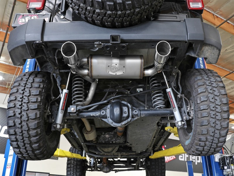 aFe Rebel Series 2.5in 409 SS Axle-Back Exhaust w/Polished Tips 07+ Jeep Wrangler (JK) V6 3.6L/3.8L - 0