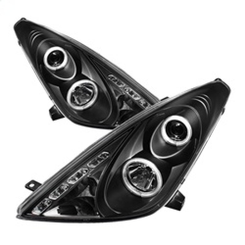 Spyder Toyota Celica 00-05 Projector Headlights LED Halo DRL Blk High H1 Low H1 PRO-YD-TCEL00-LED-BK - 0