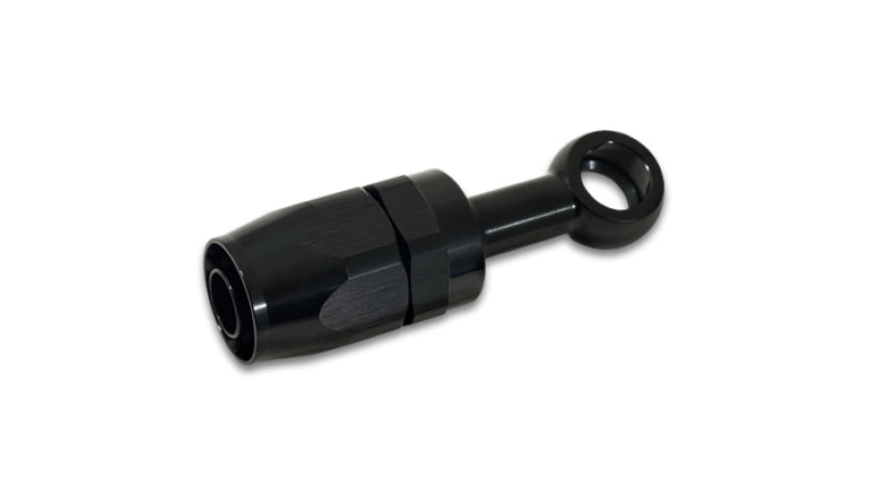 Vibrant -10AN Banjo Hose End Fitting for use with M12 or 7/16in Banjo Bolt - Aluminum Black