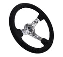 NRG Reinforced Steering Wheel (350mm / 3in. Deep) Blk Suede w/Hydrodipped Digi-Camo Spokes-3