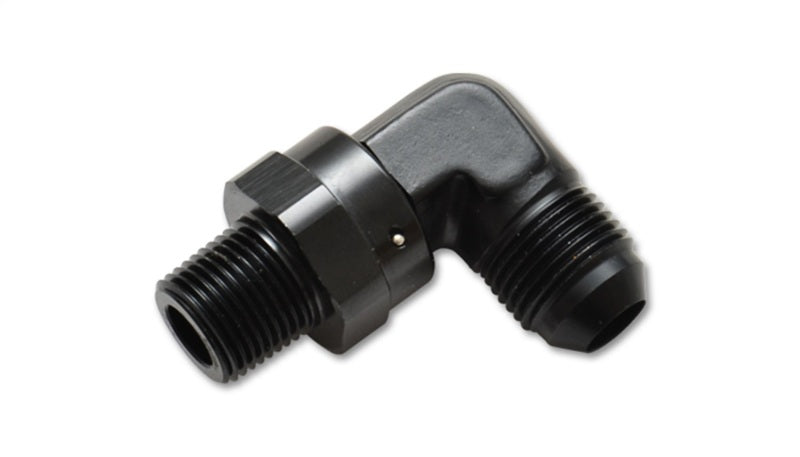 Vibrant -6AN to 1/4in NPT Male Swivel 90 Degree Adapter Fitting - 0