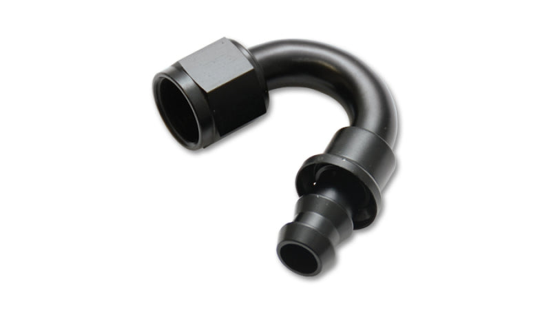Vibrant -8AN Push-On 150 Deg Hose End Fitting - Aluminum - 0
