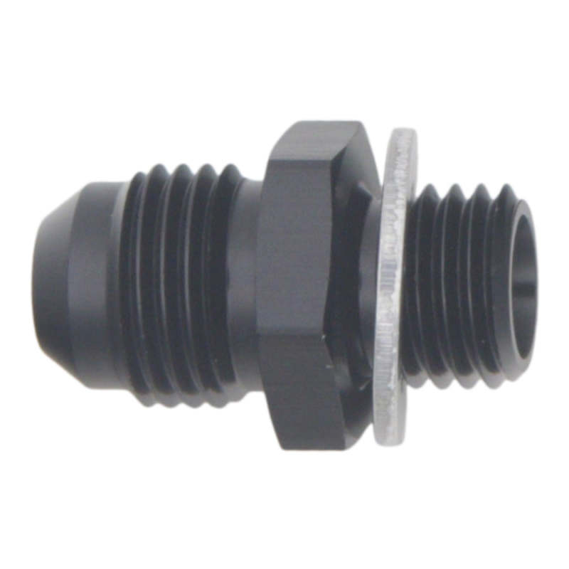 DeatschWerks 6AN Male Flare to M12 X 1.5 Male Metric Adapter (Incl Washer) - Anodized Matte Black - 0