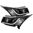 Spyder Chevy Cruze 11-14 Projector Headlights Light Tube DRL Blk PRO-YD-CCRZ11-LTDRL-BK-1