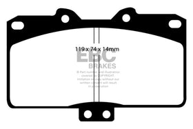 EBC 91-93 Dodge Stealth 3.0 4WD Redstuff Front Brake Pads - 0