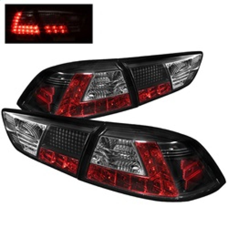 Spyder Mitsubishi Lancer/Evolution X 08-14 LED Tail Lights Blk ALT-YD-MITEVO1008-LED-BK - 0