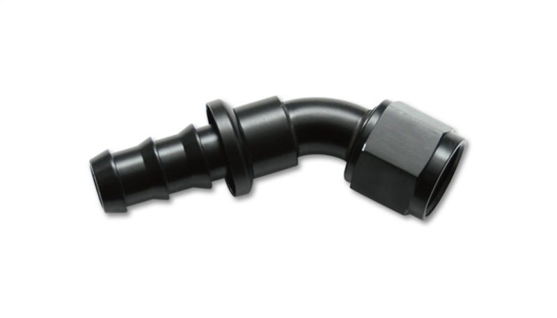 Vibrant -12AN Push-On 45 Deg Hose End Fitting - Aluminum - 0