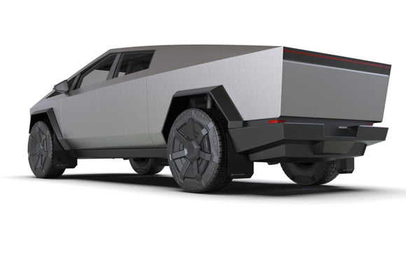 Rally Armor 24-25 Tesla Cybertruck Black UR Mud Flap Silver Logo