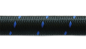 Vibrant -4 AN Two-Tone Black/Blue Nylon Braided Flex Hose (20 foot roll) - 0