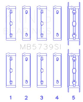 King Engine Bearings Subaru EJ20/EJ22/EJ25 Bi-Metal Silicon Aluminum Main Bearing Set - Size +.002mm - 0