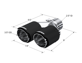 MBRP Universal Carbon Fiber Dual Tip 3.5in OD/2.5in Inlet - 0