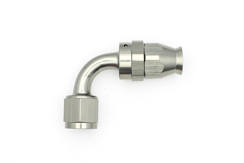 DeatschWerks 8AN Female Swivel 90-Degree Hose End PTFE (Incl. 1 Olive Insert) - 0