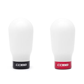 Cobb Subaru 6-Speed Tall Weighted COBB Shift Knob - White (Incl. Both Red + Blk Collars) - 0